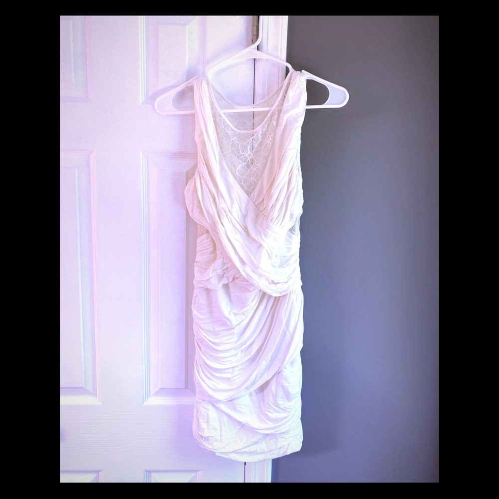 Bebe White Dress with lace details size small